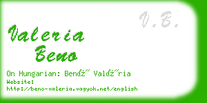 valeria beno business card